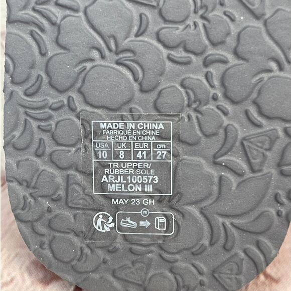 Roxy Melon III Gray Pink Floral Flip Flops Sandals Women’s Size 10 - Picture 11 of 11